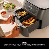 Ninja Dual Zone 6-in-1 7.6L Air Fryer, 2 Drawers, Gunmetal DZ300UK