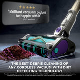 Shark PowerDetect Cordless Vacuum Cleaner, DuoClean Detect, Reverse Clean, Anti Hair Wrap Plus, Lightweight, 70 Min Runtime, Crevice & Multi-Surface Tools, Flexible, Handheld Mode, Purple IP1251UK