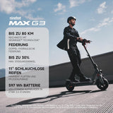 Electric Scooter with Road-Legal Certification, 80km Eco Mode Range, Dual Hydraulic Suspension, 130kg Load Capacity